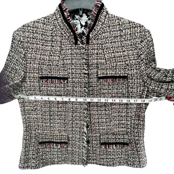 Bay Studio Reversible Blazer Jacket Womens 10 Tweed Floral Versatile Workwear - Picture 8 of 16